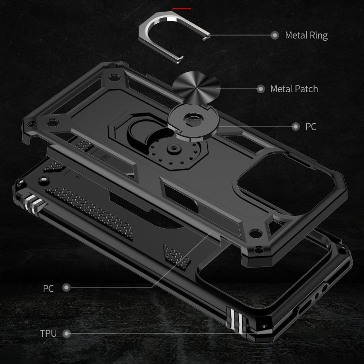 For iPhone 15 Pro Shockproof TPU + PC Phone Case with Holder(Black)