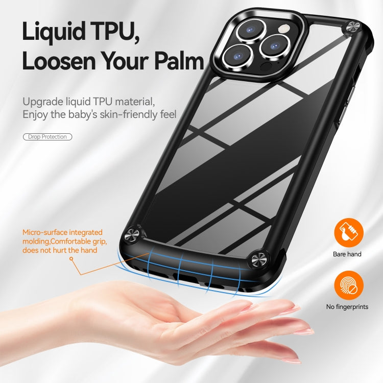For iPhone 15 Pro Max TPU + PC Lens Protection Phone Case(Black)