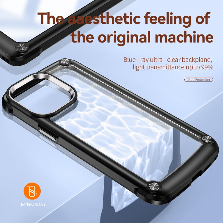 For iPhone 15 Pro Max TPU + PC Lens Protection Phone Case(Black)