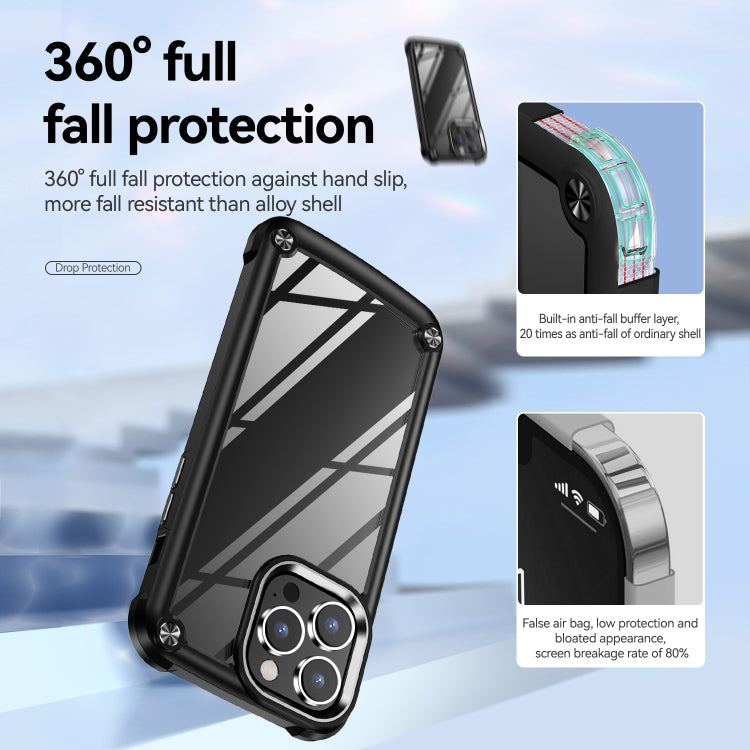 For iPhone 15 Pro Max TPU + PC Lens Protection Phone Case(Black)