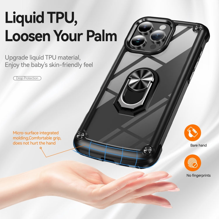 TPU + PC Lens Protection Phone Case with Ring Holder, For iPhone 16 Pro Max, For iPhone 16 Pro, For iPhone 16 Plus, For iPhone 16