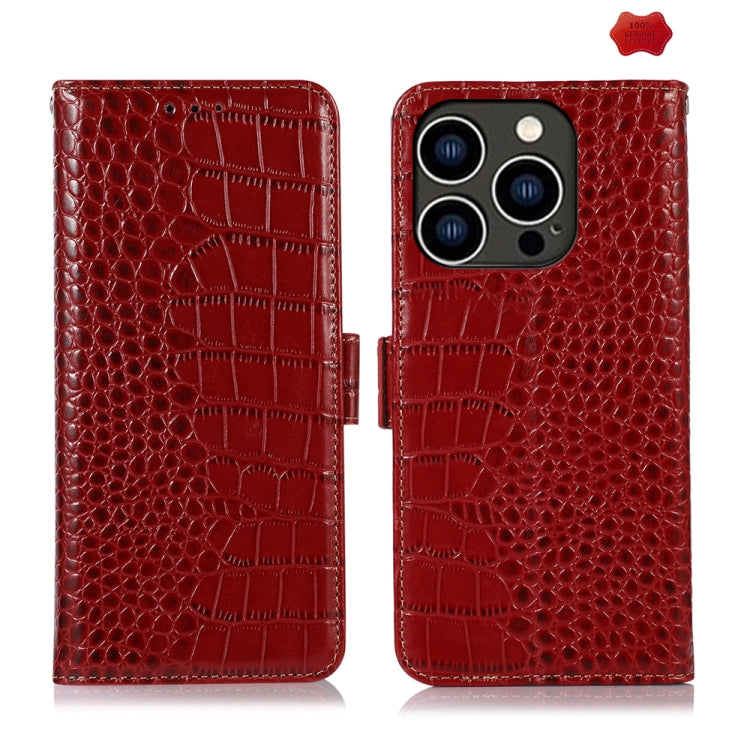 Crocodile Top Layer Cowhide Leather Phone Case, For iPhone 16e / 17e, For iPhone 17 Pro Max, For iPhone 17 Pro, For iPhone 17, For iPhone Air, For iPhone 16 Pro Max
