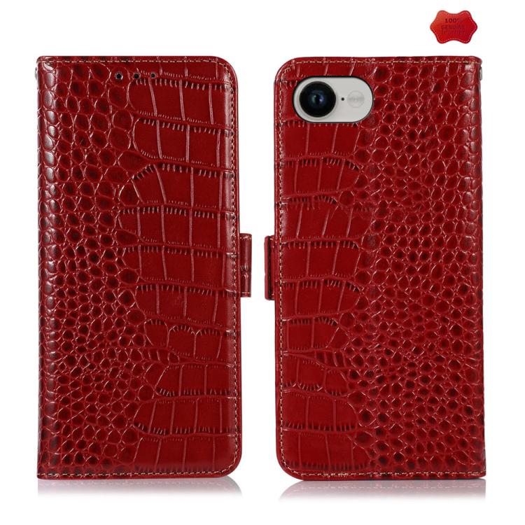 Crocodile Top Layer Cowhide Leather Phone Case, For iPhone 16e / 17e, For iPhone 17 Pro Max, For iPhone 17 Pro, For iPhone 17, For iPhone Air, For iPhone 16 Pro Max