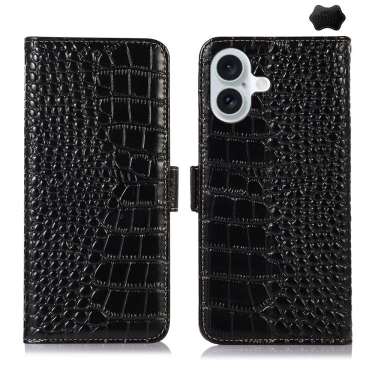 Crocodile Top Layer Cowhide Leather Phone Case, For iPhone 16e / 17e, For iPhone 17 Pro Max, For iPhone 17 Pro, For iPhone 17, For iPhone Air, For iPhone 16 Pro Max