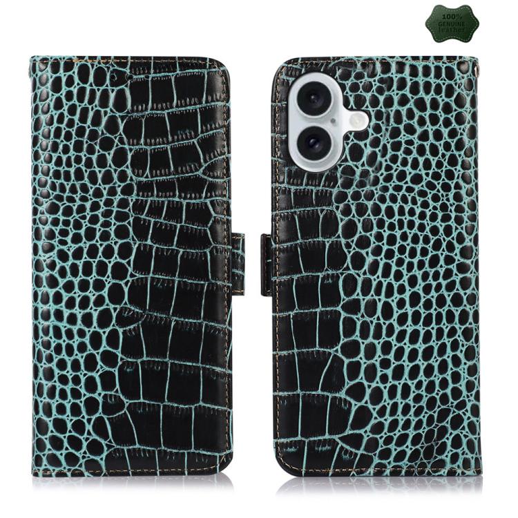 Crocodile Top Layer Cowhide Leather Phone Case, For iPhone 16e / 17e, For iPhone 17 Pro Max, For iPhone 17 Pro, For iPhone 17, For iPhone Air, For iPhone 16 Pro Max