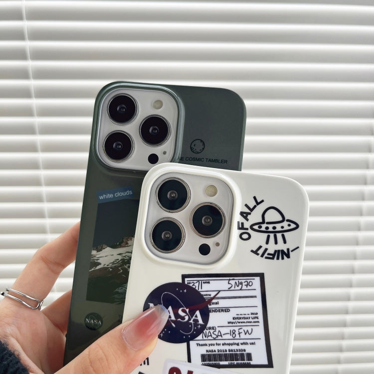For iPhone 13 Pro Astronaut Pattern Glossy PC Phone Case(White)