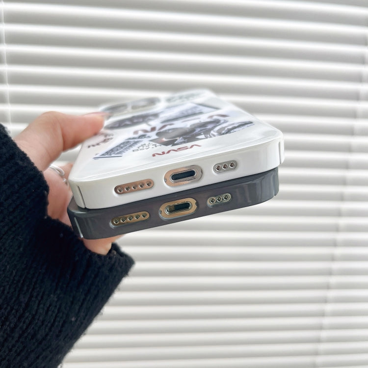 For iPhone 13 Pro Astronaut Pattern Glossy PC Phone Case(White)
