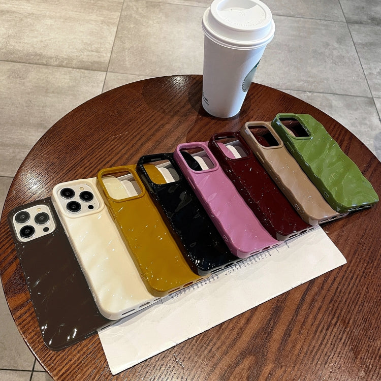 For iPhone 14 /13 Solid Color Wave Texture TPU Phone Case(Black)