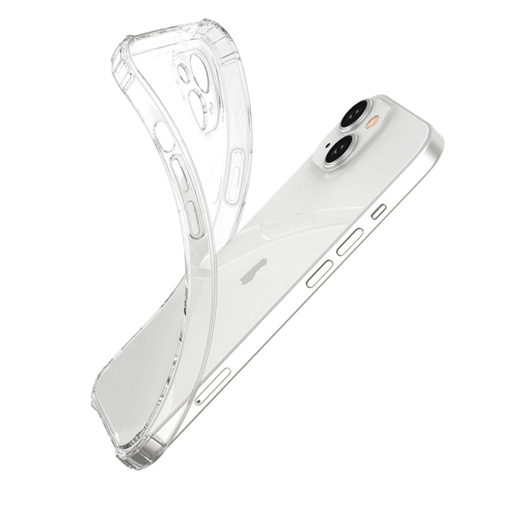 For iPhone 15 Four-Corner Shockproof Clear TPU Phone Case(Transparent)