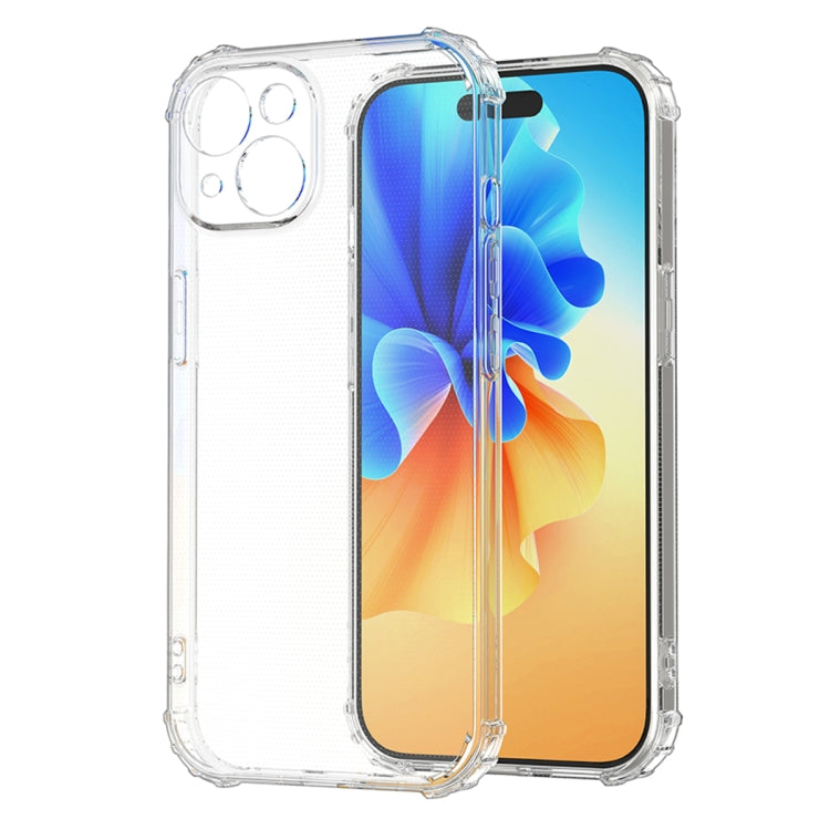 For iPhone 15 Plus Four-Corner Shockproof Clear TPU Phone Case(Transparent)