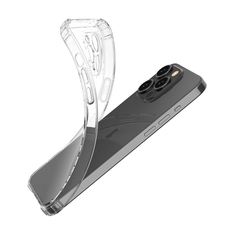 For iPhone 15 Pro Max Four-Corner Shockproof Clear TPU Phone Case(Transparent)