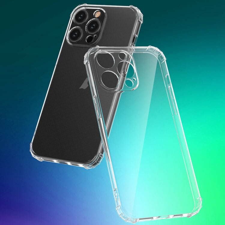 For iPhone 15 Pro Max Four-Corner Shockproof Clear TPU Phone Case(Transparent)