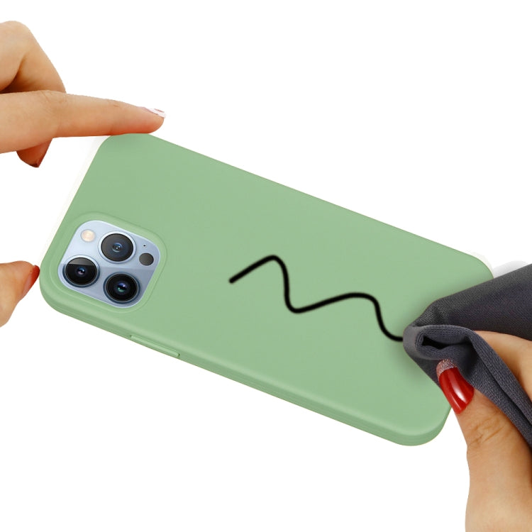 For iPhone 15 Pro Max Solid Color Silicone Phone Case(Mint Green)