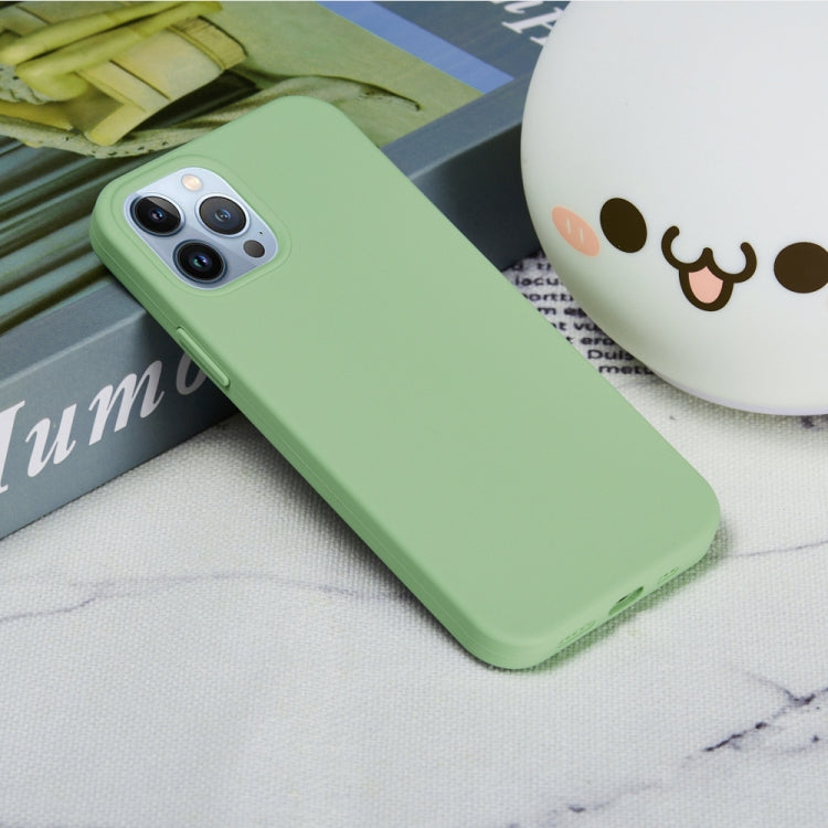 For iPhone 15 Pro Max Solid Color Silicone Phone Case(Mint Green)