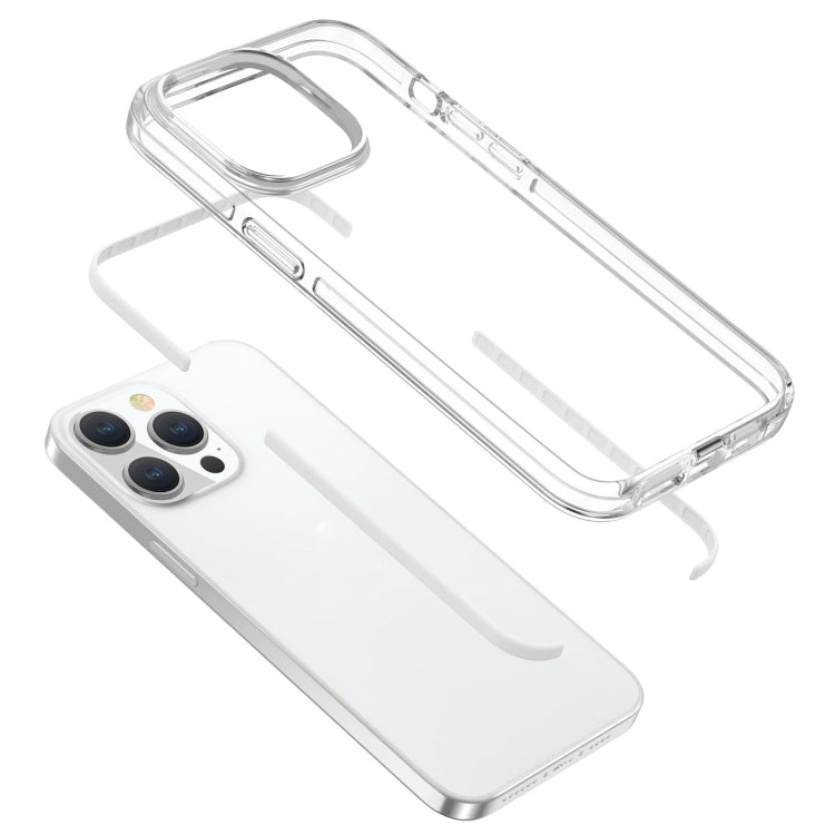 For iPhone 15 Pro Max Two-color Shockproof High Transparency TPU Phone Case(White)