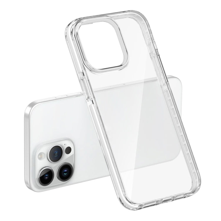 For iPhone 15 Pro Max Two-color Shockproof High Transparency TPU Phone Case(White)