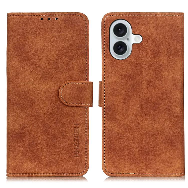 KHAZNEH Retro Texture Leather Phone Case, For iPhone 18 Pro / 17 Pro, For iPhone 18 Pro Max/17 Pro Max, For iPhone 16e / 17e, For iPhone 17, For iPhone Air, For iPhone 16 Pro Max