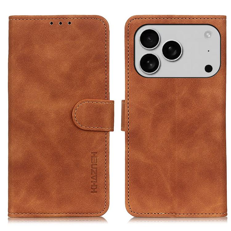 KHAZNEH Retro Texture Leather Phone Case, For iPhone 18 Pro / 17 Pro, For iPhone 18 Pro Max/17 Pro Max, For iPhone 16e / 17e, For iPhone 17, For iPhone Air, For iPhone 16 Pro Max