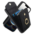 Rhombic Texture Card Bag Phone Case with Long Lanyard, For iPhone 17e / 16e, For iPhone 17 Pro Max, For iPhone 17 Pro