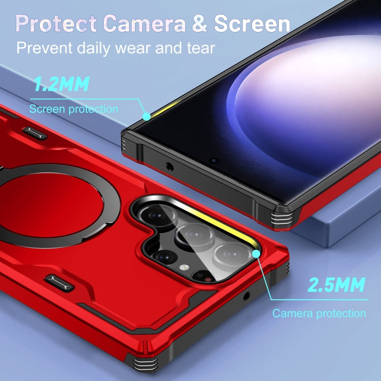 For Samsung Galaxy S23 Ultra 5G Patronus MagSafe Magnetic Holder Phone Case(Red)
