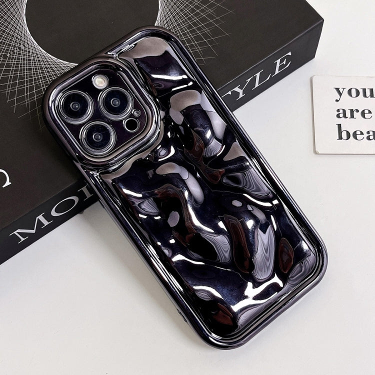 For iPhone 13 Pro Electroplating Meteorite Texture TPU Phone Case(Black)
