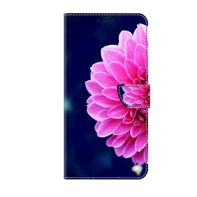 For iPhone 15 Crystal 3D Shockproof Protective Leather Phone Case(Pink Petals)