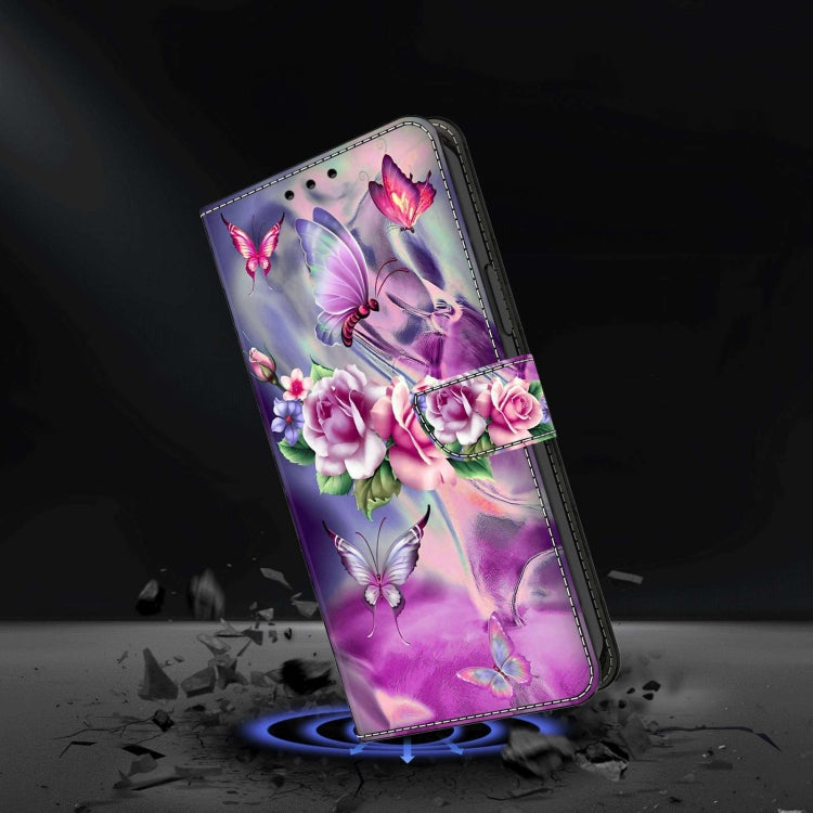 For Samsung Galaxy S8+ Crystal 3D Shockproof Protective Leather Phone Case(Butterfly)