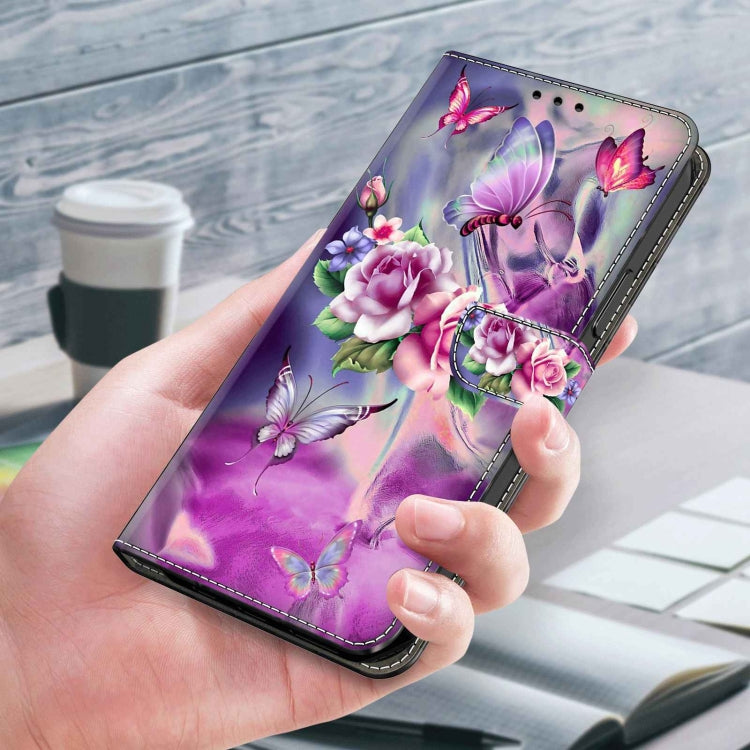 For Samsung Galaxy S8+ Crystal 3D Shockproof Protective Leather Phone Case(Butterfly)