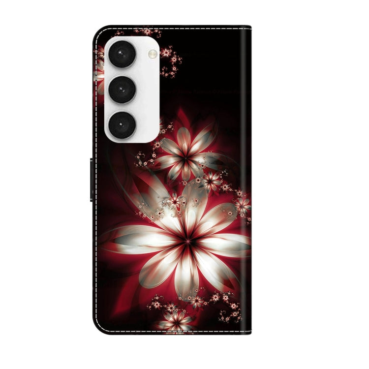For Samsung Galaxy S23 Crystal 3D Shockproof Protective Leather Phone Case(Fantastic Flower)