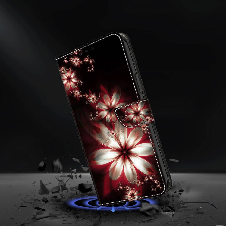 For Samsung Galaxy S23 Crystal 3D Shockproof Protective Leather Phone Case(Fantastic Flower)