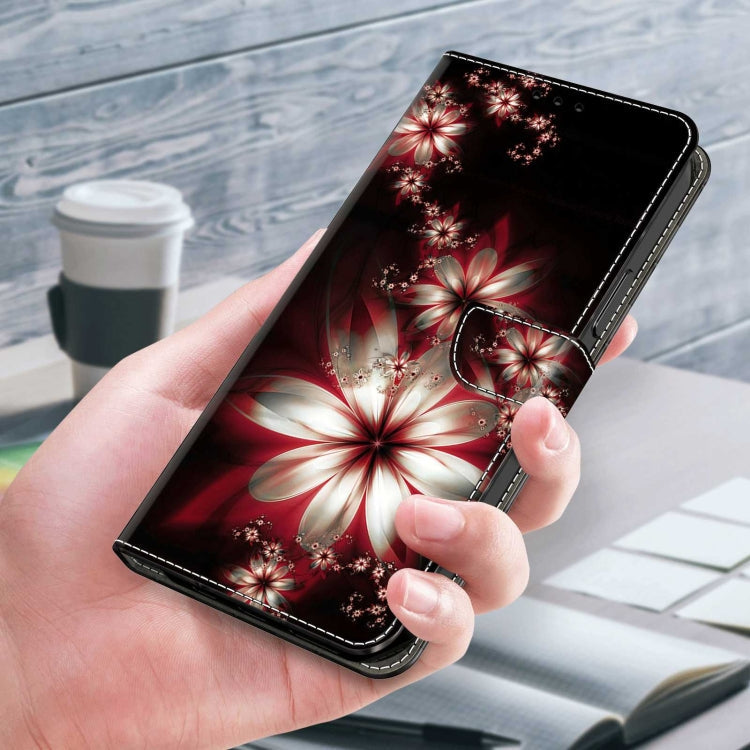 For Samsung Galaxy S23 Crystal 3D Shockproof Protective Leather Phone Case(Fantastic Flower)
