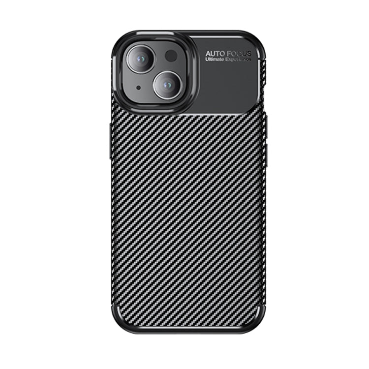For iPhone 15 Carbon Fiber Texture Shockproof TPU Phone Case(Black)
