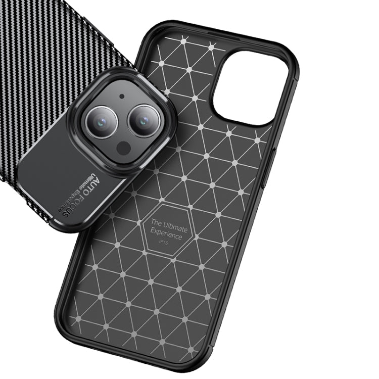 For iPhone 15 Carbon Fiber Texture Shockproof TPU Phone Case(Black)