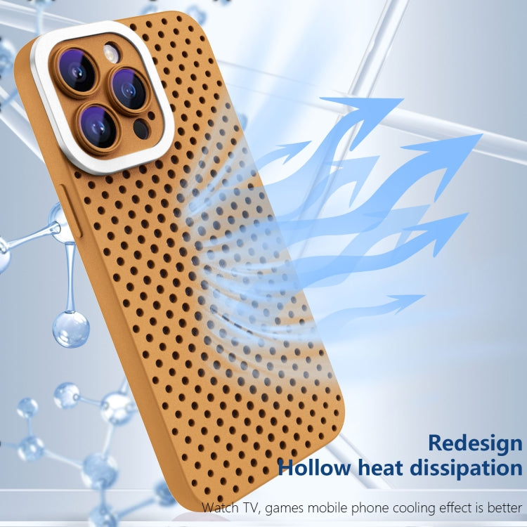 For iPhone 12 Pro Max Hollow Heat Dissipation TPU Phone Case(Brown)