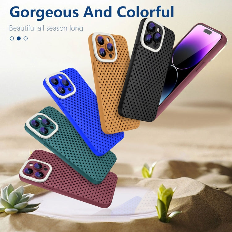 For iPhone 12 Pro Max Hollow Heat Dissipation TPU Phone Case(Brown)