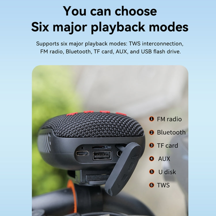 T&G TG-392 Outdoor Bicycle TWS Wireless Bluetooth IPX5 Waterproof Speaker(Purple)