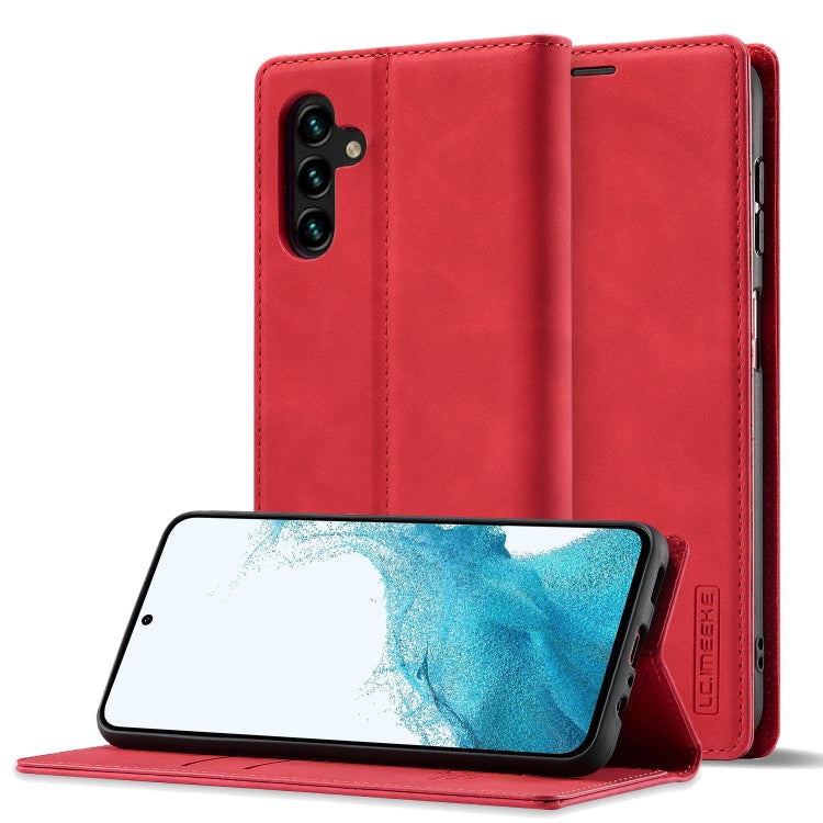 LC.IMEEKE Strong Magnetism Ultra-thin Matte Leather Phone Case, For Samsung Galaxy A24 4G