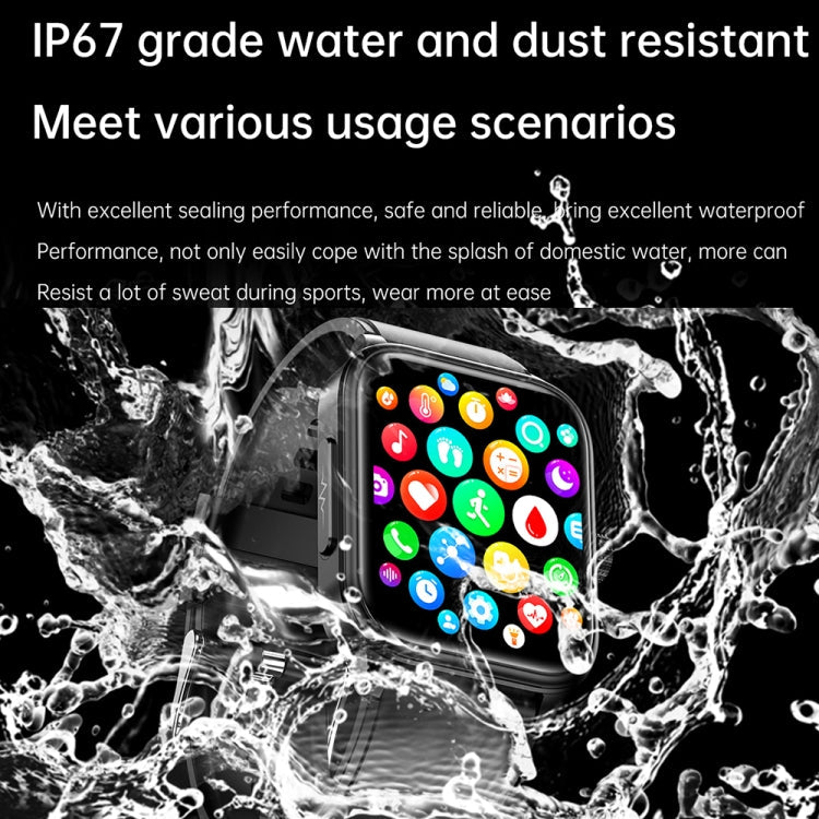 ET540 1.91 inch IP67 Waterproof Silicone Band Smart Watch, Support ECG / Non-invasive Blood Glucose Measurement(Black)