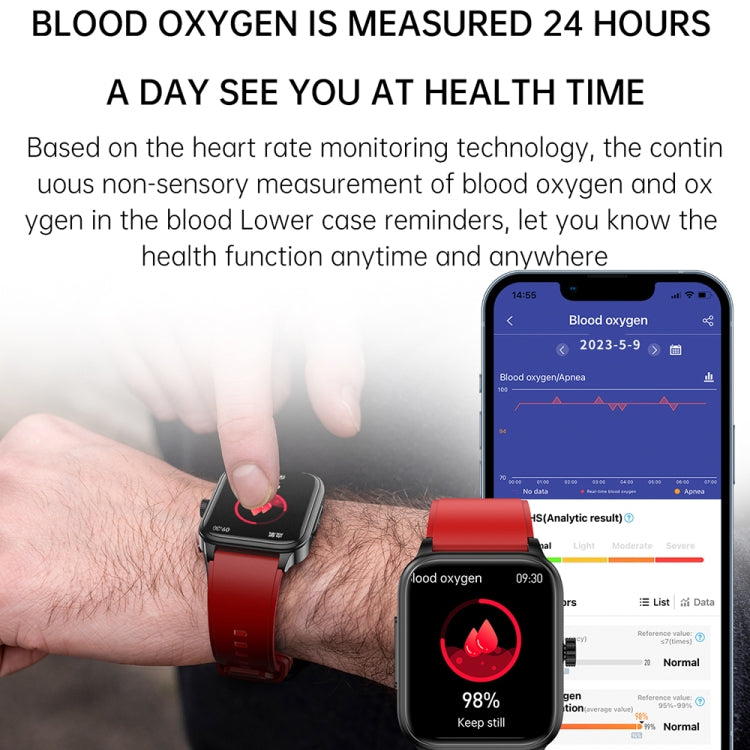 ET540 1.91 inch IP67 Waterproof Silicone Band Smart Watch, Support ECG / Non-invasive Blood Glucose Measurement(Black)