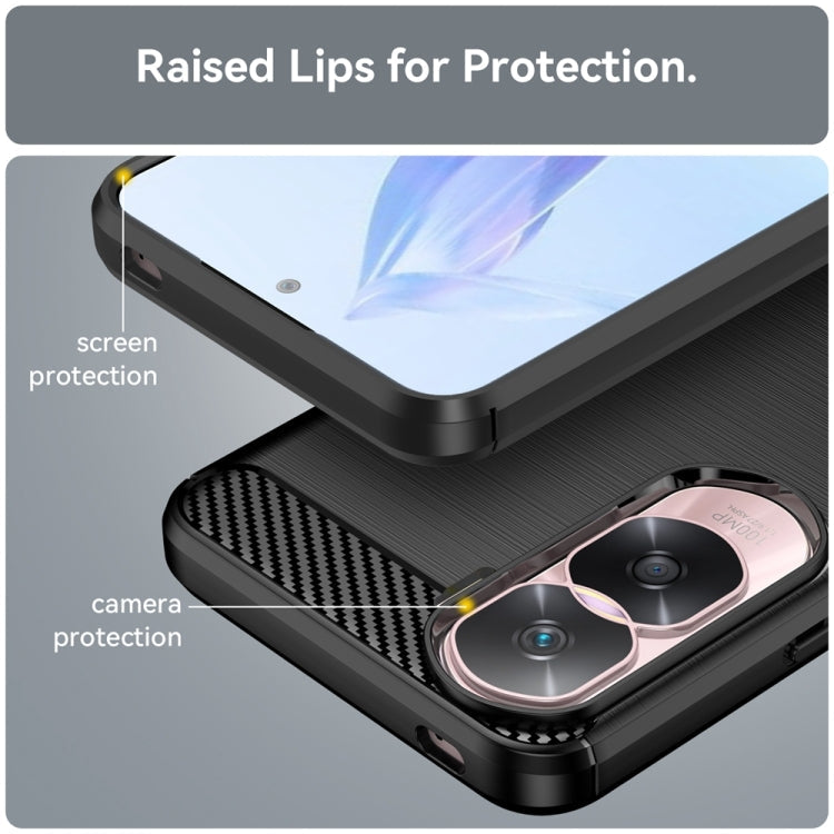For Honor 90 Lite Brushed Texture Carbon Fiber TPU Phone Case(Black)