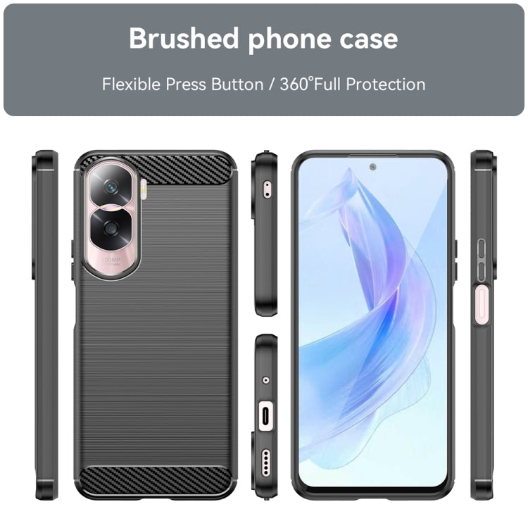 For Honor 90 / 80 Brushed Texture Carbon Fiber TPU Phone Case(Black)