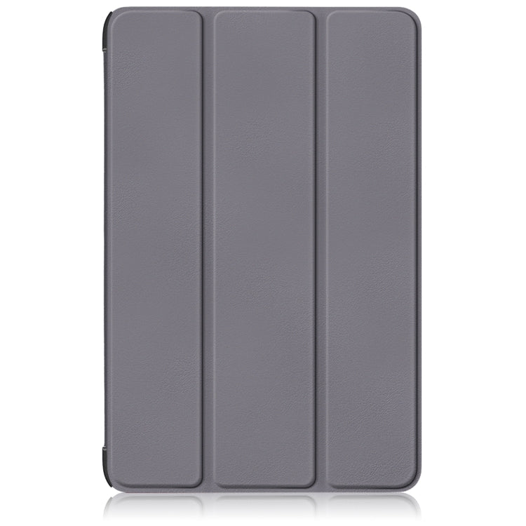For Samsung Galaxy Tab S9+ Custer Pure Color 3-Fold Holder Smart Leather Tablet Case(Grey)