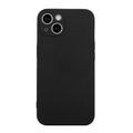 For iPhone 15 Straight Edge Solid Color TPU Shockproof Phone Case(Black)