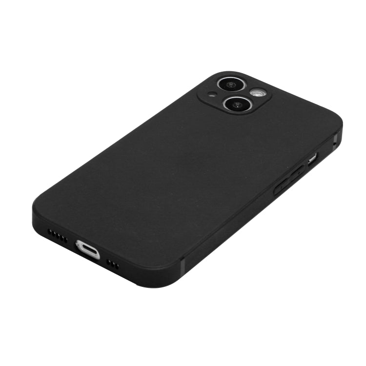 For iPhone 15 Straight Edge Solid Color TPU Shockproof Phone Case(Black)