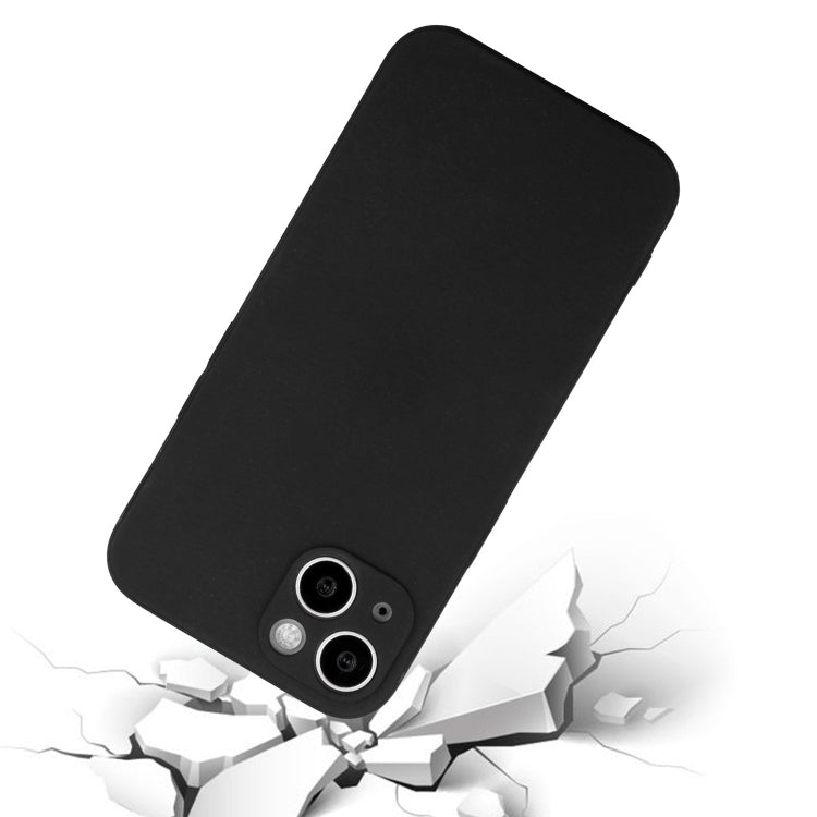 For iPhone 15 Straight Edge Solid Color TPU Shockproof Phone Case(Black)