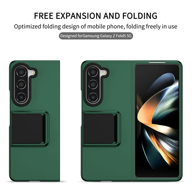 For Samsung Galaxy Z Fold5 Three-dimensional Folding Holder PC Phone Case(Green)