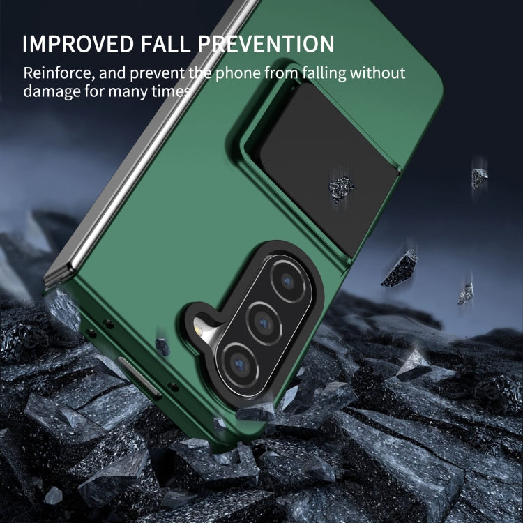 For Samsung Galaxy Z Fold5 Three-dimensional Folding Holder PC Phone Case(Green)