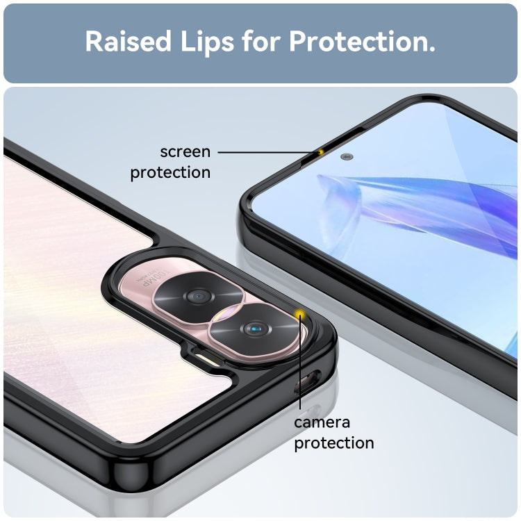For Honor 90 Lite Colorful Series Acrylic Hybrid TPU Phone Case(Black)