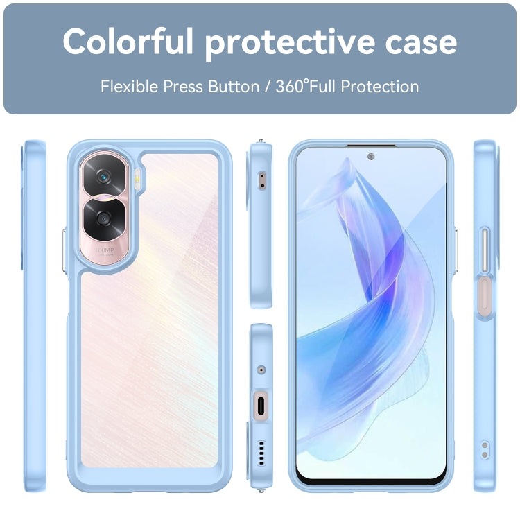 For Honor 90 Lite Colorful Series Acrylic Hybrid TPU Phone Case(Blue)