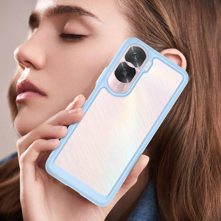 For Honor 90 Lite Colorful Series Acrylic Hybrid TPU Phone Case(Blue)